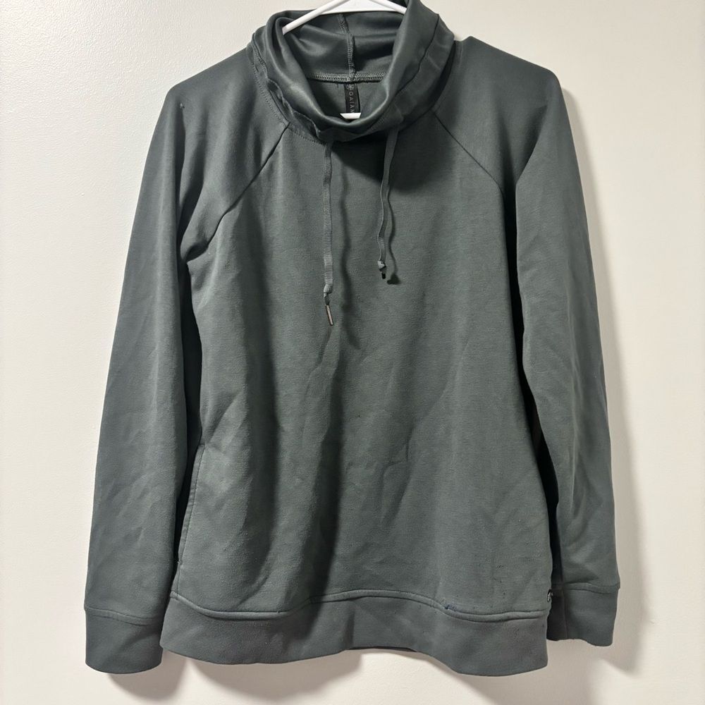 GAIAM Dark Gray Cowl Neck Top Small